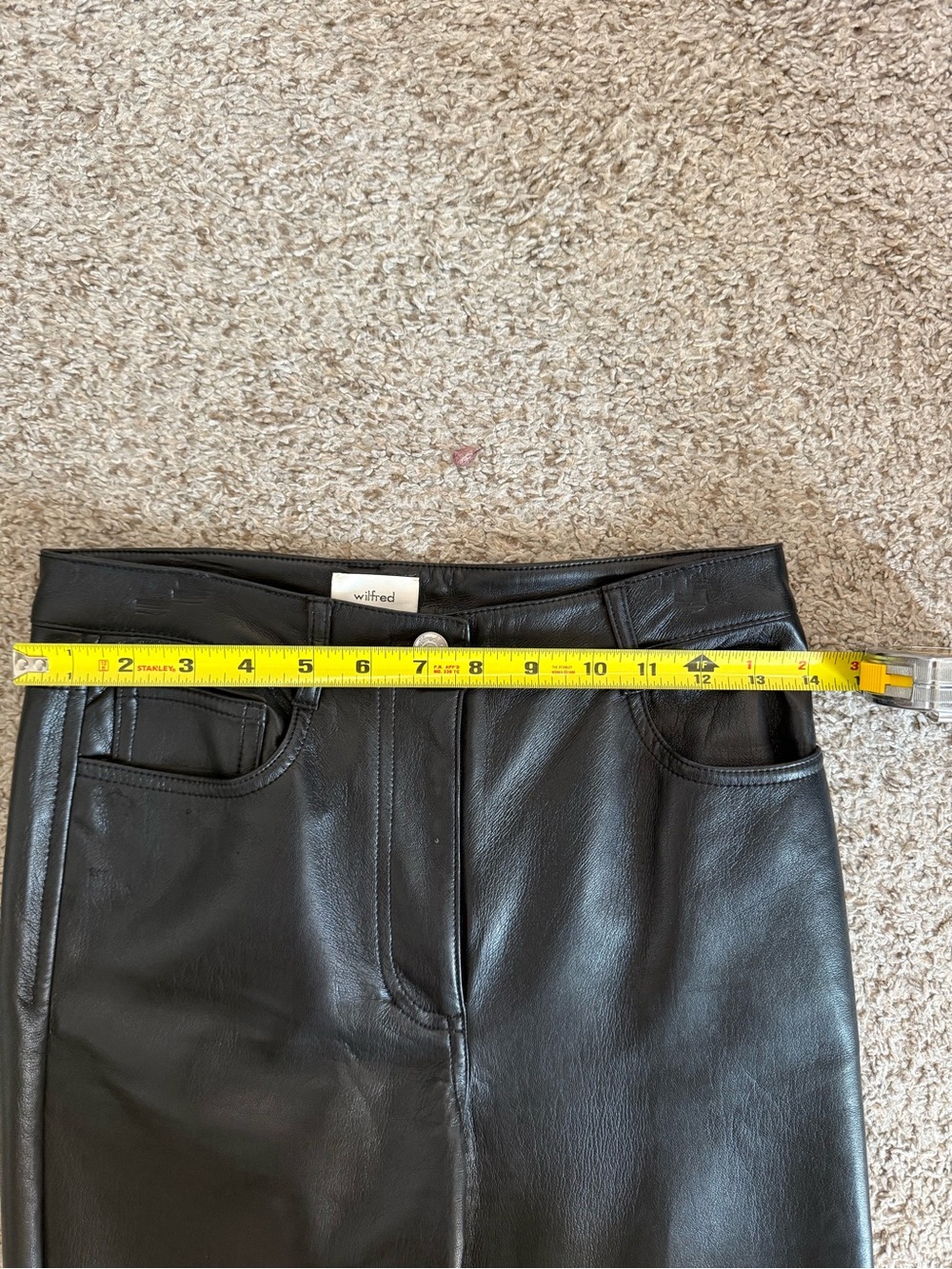 Wilfred Black Straight-Leg Faux Leather Jeans - Picture 6 of 8